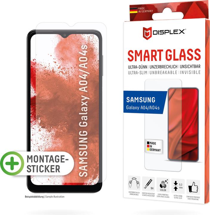 Immagine prodotto Displex Smart Glass, Displayschutzfolie (1 Pezzo/i, Samsung Galaxy A04, Samsung Galaxy A04S)