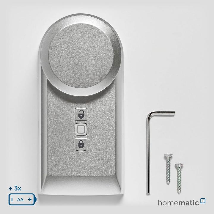 Actual product image Homematic IP Smart Home door lock actuator (HmIP-DLD-S) (silver) (Key, Smartphone)