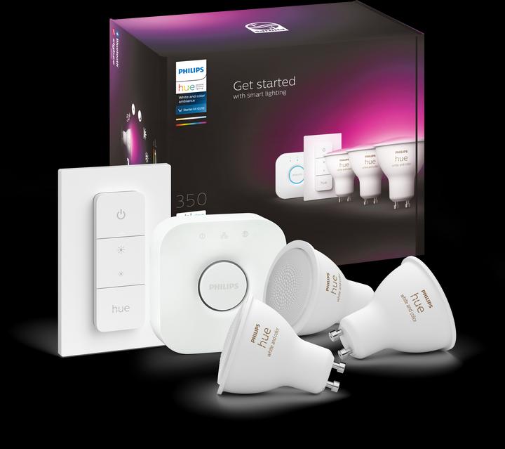 Produktbild Philips Hue White & Color Ambiance Starterset (GU10, 5.70 W, 350 lm, 3 x, G)