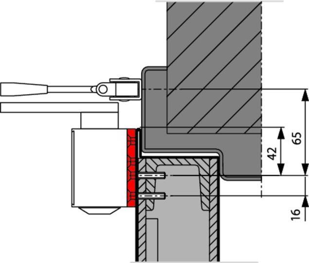 Produktbild Dormakaba Montageplatte zu TS 73 V / TS 83 (Balkontür, Zimmertür, Eingangstür, Holztür, Indoor)