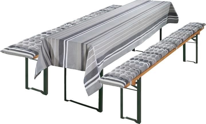 Produktbild Redbest Bierbank-Auflagen und Tischdecke "Streifen" 3-tlg. (110 x 260 cm)