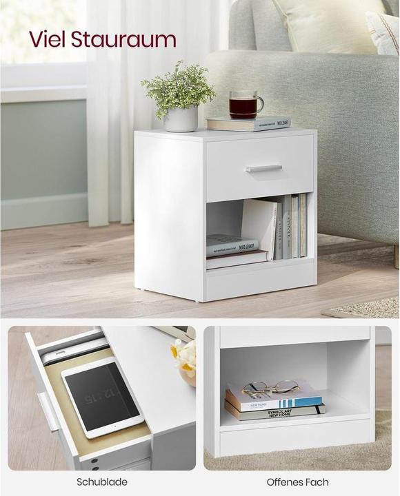 Produktbild Vasagle Nachttisch weiss 39,0 x 28,0 x 41,0 cm