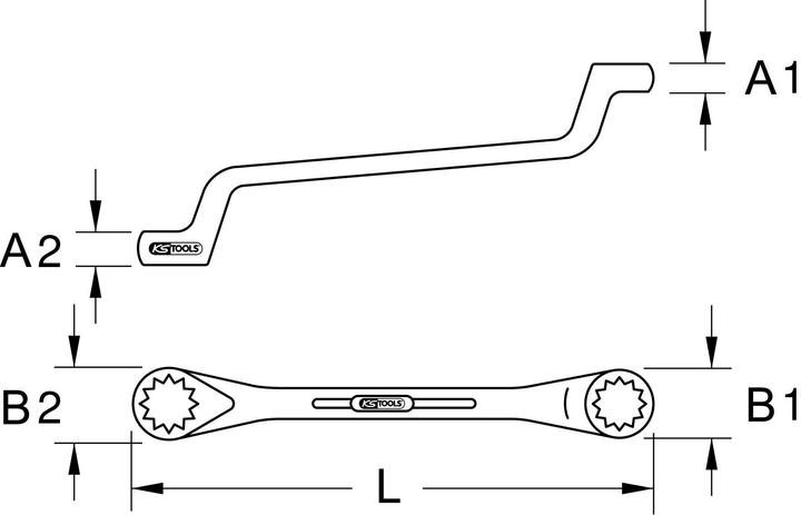 Produktbild KS Tools Doppel-Ringschlüssel gekröpft (32 mm)