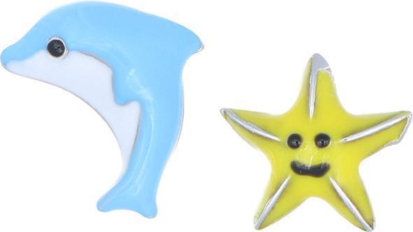 Produktbild Amen Junior Dolphin and Starfish Ohrstecker (Emaille, Silber 925)