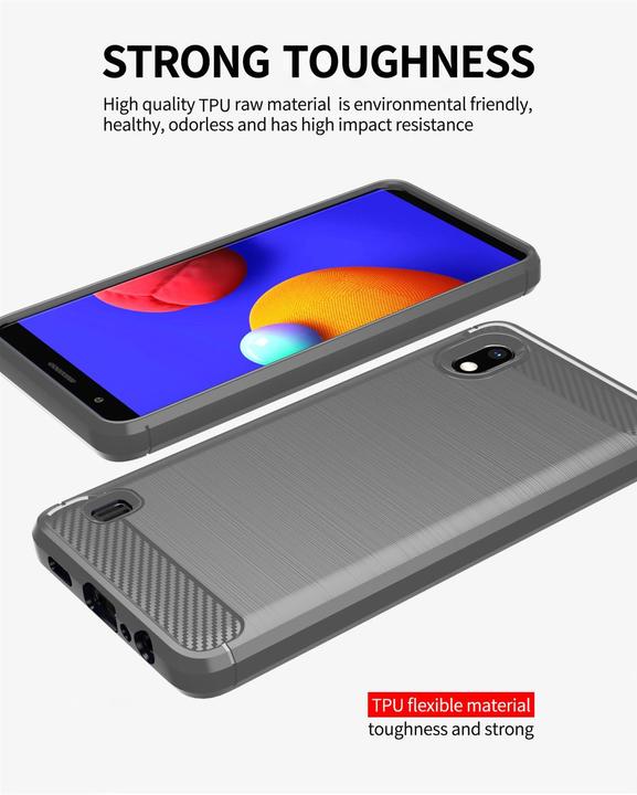 Produktbild Cadorabo TPU Ultra Slim carbon edelstahl Kombi Cover (Samsung Galaxy A10, HTC One M10)