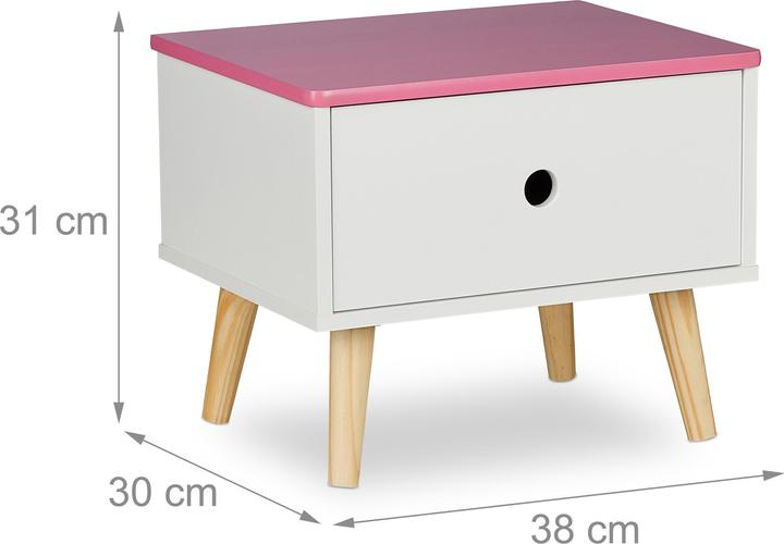 Produktbild Relaxdays Kinder-Nachttisch (38 x 30 x 31 cm)