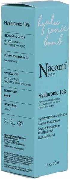 Nährwerte und Zutaten Nacomi Next Level Hyaluronic 10% serum with hyaluronic acid 30ml (30 ml)