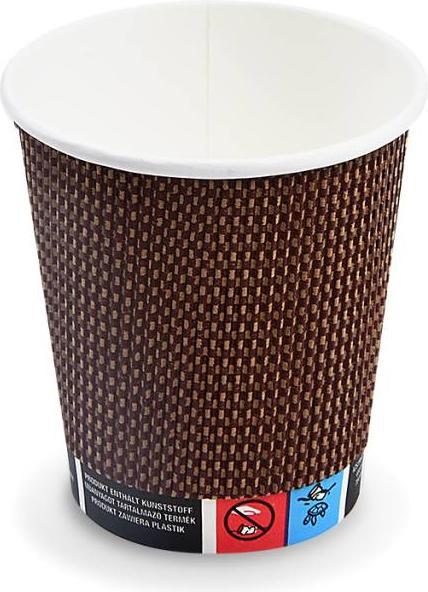 Immagine prodotto Wimex.eu Bicchiere di carta PREMIUM Ripple Wall 80mm 280ml M: 0,2L,8oz - 25 pezzi (25 x)