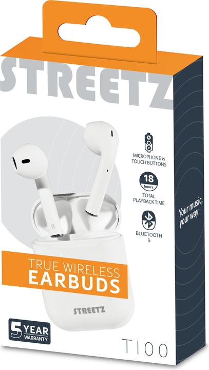Actual product image Streetz TWS-0004 (No noise cancelling, 4 h, Wireless)