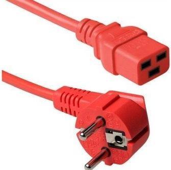 Immagine prodotto Protect Expert Netzanschlusskabel 16 A, Schutzkontaktstecker gewinkelt an 16 A Kaltgerätebuchse C19 gerade, rot, 2