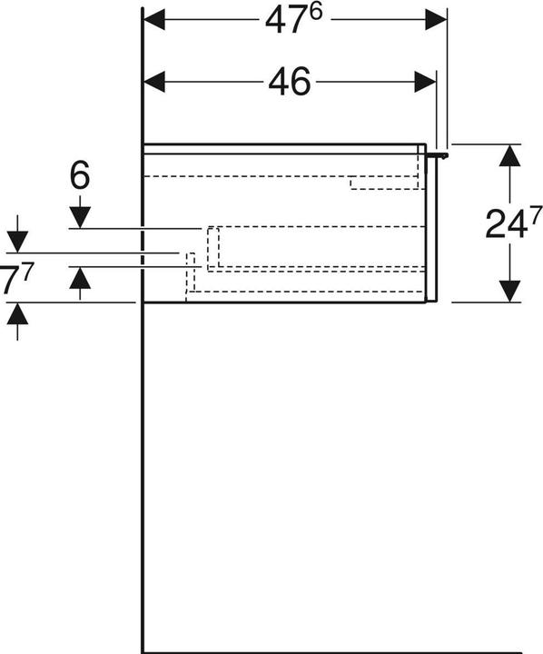 Actual product image Geberit iCon vanity unit for washbasin, 1 drawer, 74x24,7x47,6 cm, 502311 (74 x 47.5 x 25 cm)
