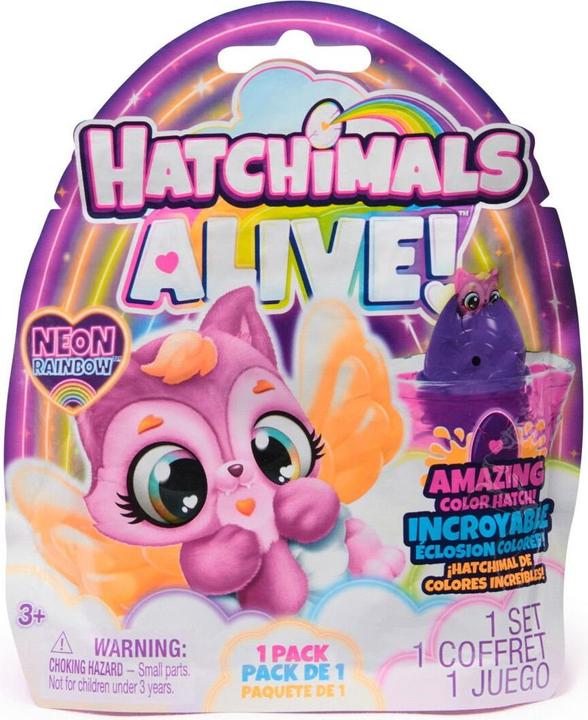 Actual product image Hatchimals Alive Neon Rainbow