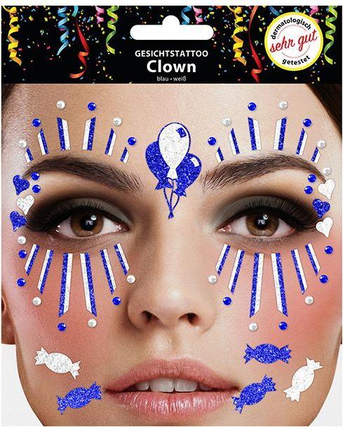 Produktbild Sombo Gesichts Tattoo Clown blau