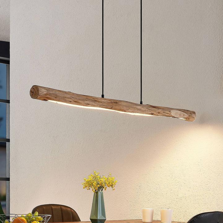 Actual product image Lindby Nekala LED pendant light Wood (3500 lm)