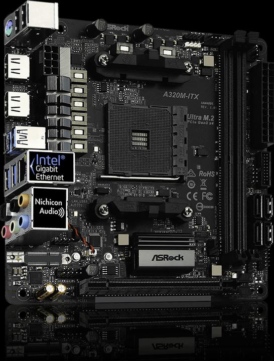 Produktbild AsRock A320M-ITX (AM4, AMD A320, Mini-ITX)