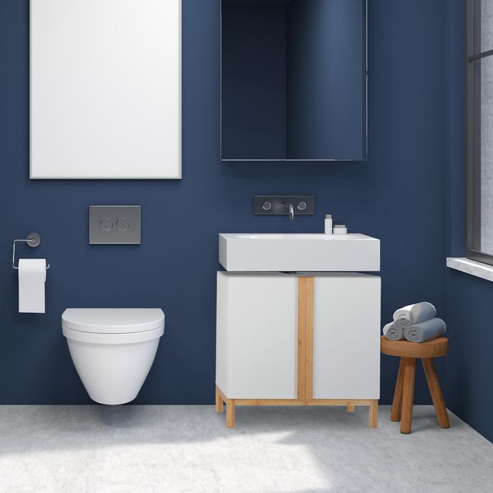 Image du produit Relaxdays Meuble dessous de lavabo, en bambou (60 x 30.5 x 60.5 cm)