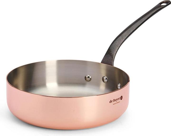 Actual product image de Buyer Inocuivre sauté pan with cast iron handle (24 cm, Saucepan, Stainless steel, Copper)