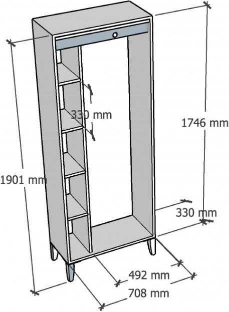 Image du produit Europe & Nature Germain Armoire avec pieds (190 cm)