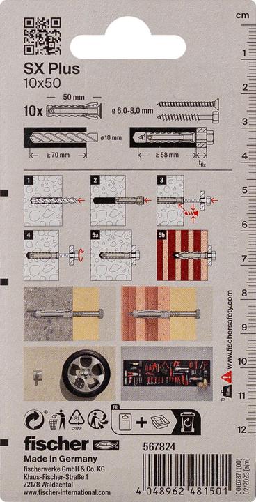 Actual product image Fischer Dowel SX Plus 10x50 K (10) (10 pcs.)