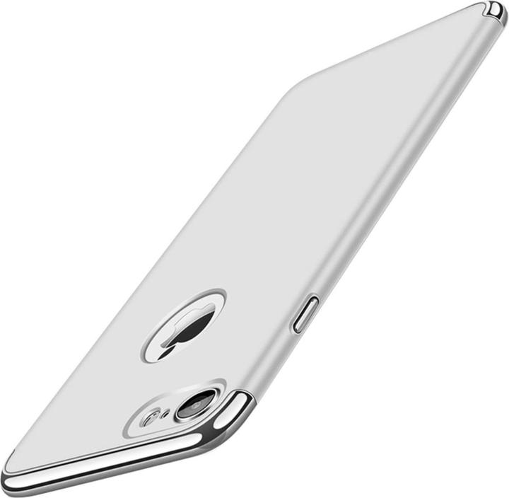 Produktbild König Design Handy Hülle Schutz Case für Apple iPhone 6 / 6s Bumper 3 in 1 Cover Chrom Silber (Apple iPhone 6)