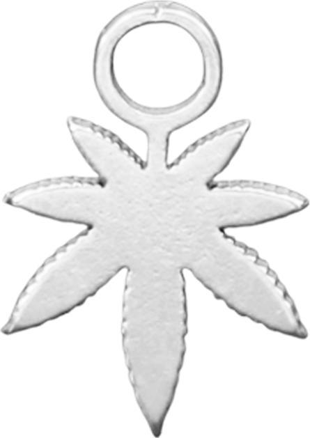 Star Piercing Anhänger silber Hanfblatt (ohne Messing, Chirurgenstahl 316L)