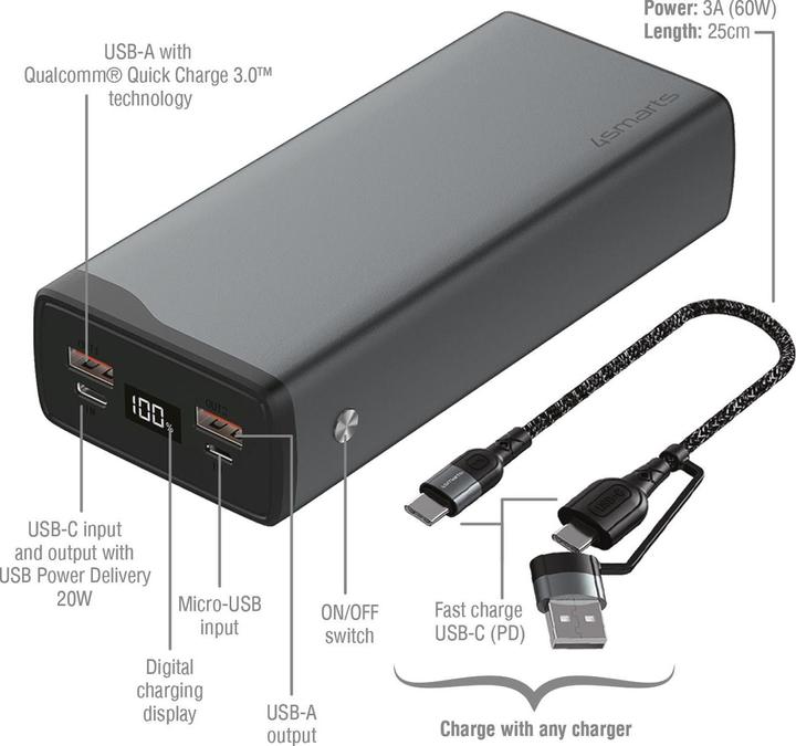 Immagine prodotto 4smarts VoltHub Pro (26800 mAh, 22.50 W, 99160 Wh)