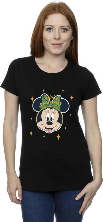 Actual product image Disney Womens/Ladies Minnie Mouse Happy Christmas Cotton T-Shirt (XL)