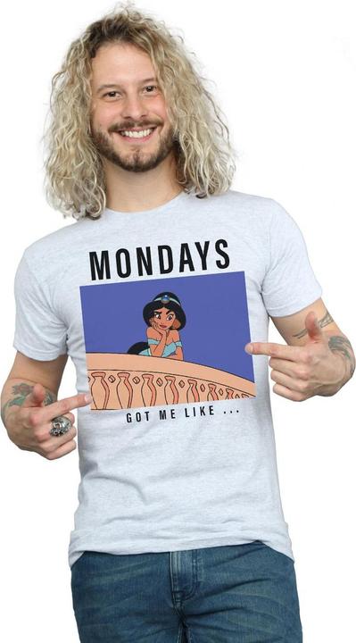 Immagine prodotto Disney Princess Jasmine Mondays Got Me Like Maglietta Uomo (S)