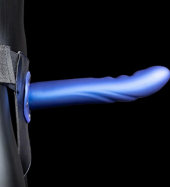 Actual product image Ouch! Textured Curved Hollow Strap-on - 8" / 20 cm