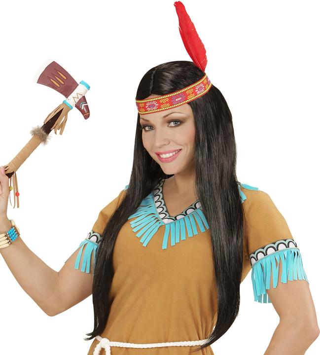 Actual product image Widmann INDIANERPERÜCKE MIT HAARBAND UND FEDER in Polybag