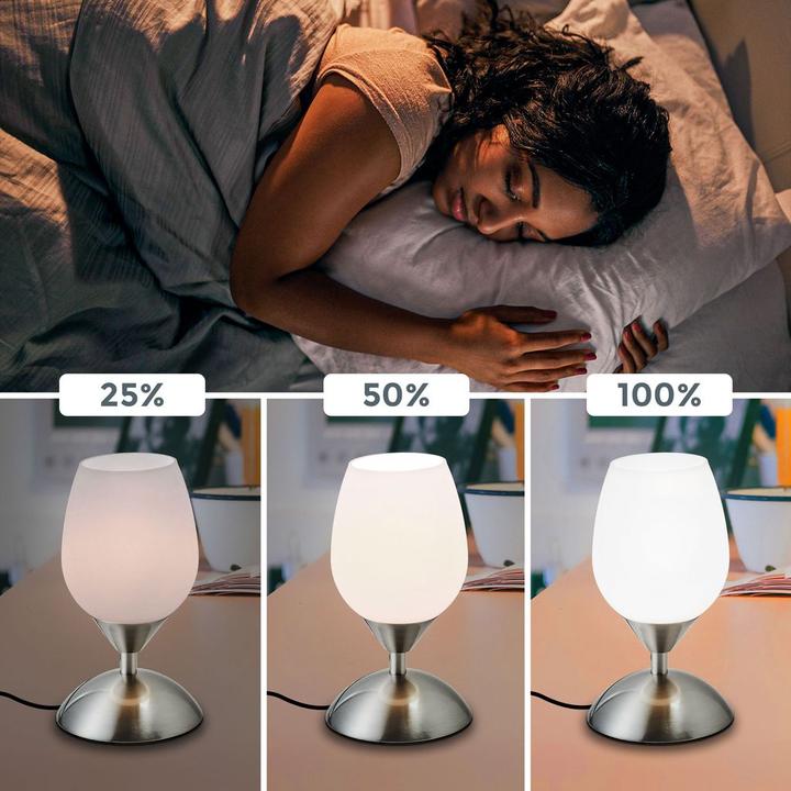 Image du produit B.K.Licht Lampe de table, chrome-blanc, 1xE14/40W max. excl. (E14)