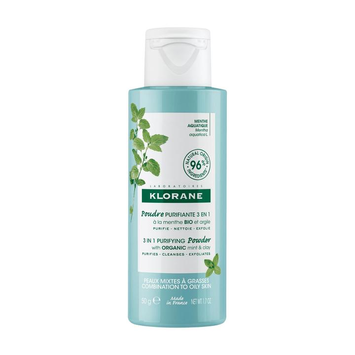 Actual product image Klorane 3-in-1 cleansing powder with organic water mint (Powder, 50 ml)