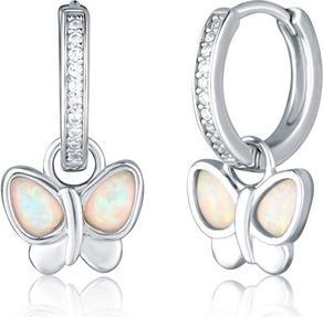 Image du produit JVD Silver Hoop Earrings 2in1 With Butterflies