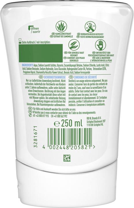Produktbild Dettol Hygiene Seife No-Touch Nachfüller Kamille Duft - 250 ml (Handseife Nachfüllpackung, 250 ml)