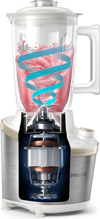 Image du produit Philips HR3760/01 Blender à grande vitesse Atlantic, métal/blanc (1500 W)
