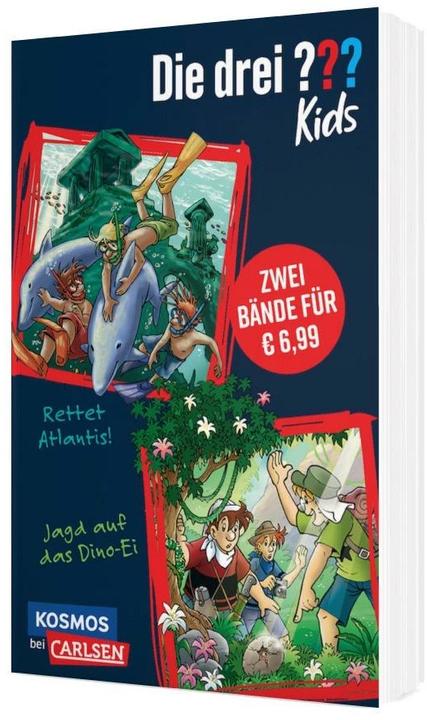 Immagine prodotto Die drei??? Kids: Doppelband. Enthält die Bände: Rettet Atlantis! / Jagd auf das Dino-Ei (Tedesco, Ulf Blanck, Stefanie Wegner, Kim Schmidt, Ben Nevis, 2022)