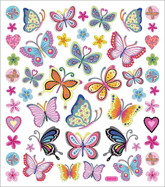Image du produit Creativ Company Autocollants fleurs et papillons, 1 feuille