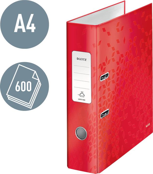 Produktbild Leitz Ordner A4 8cm Wow rot (A4, 80 mm, 1 Stück)