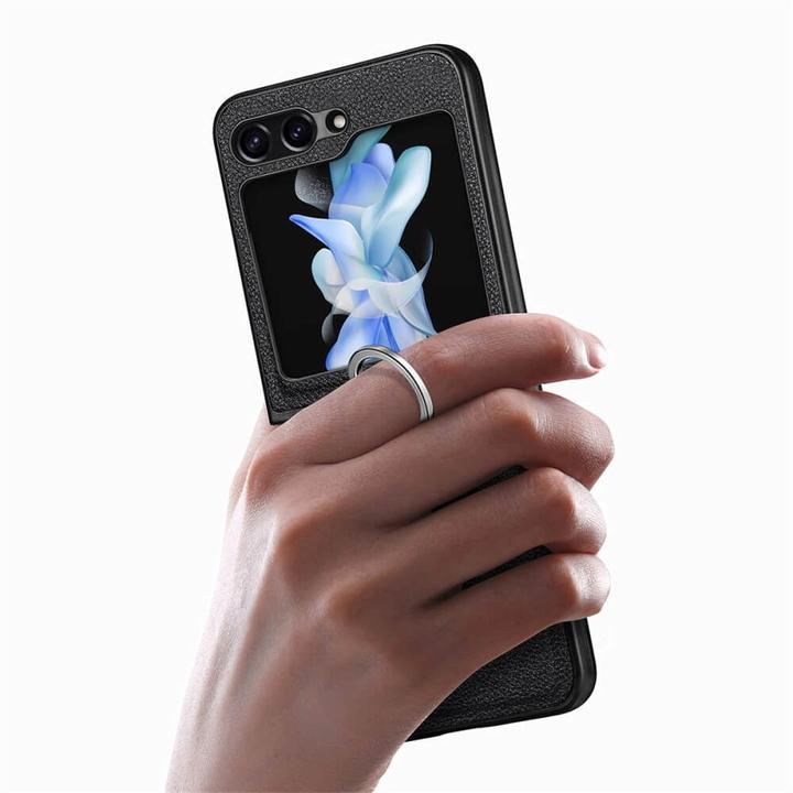Produktbild Cover-Discount Galaxy Z Flip5 - Hybrid Hülle mit Ringhalter braun (Samsung Galaxy Z Flip5)