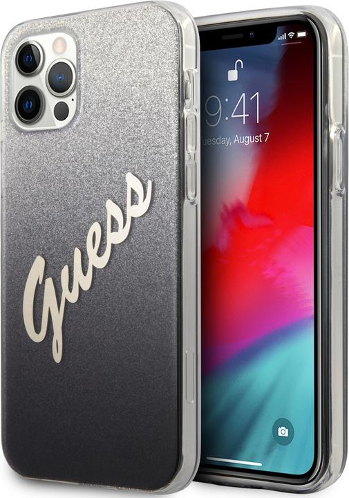 Immagine prodotto Guess Copertina rigida in silicone Vintage Glitter (Apple iPhone 12 Pro, Apple iPhone 12)