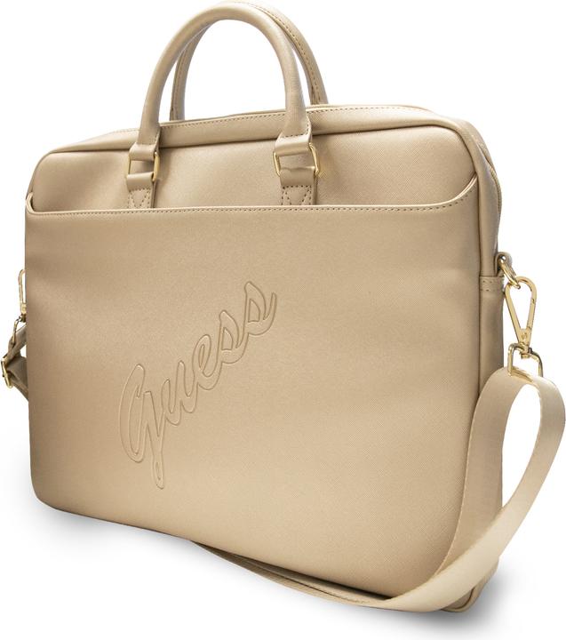 Actual product image Guess Saffiano Vintage Scrip Computer Bag (16")