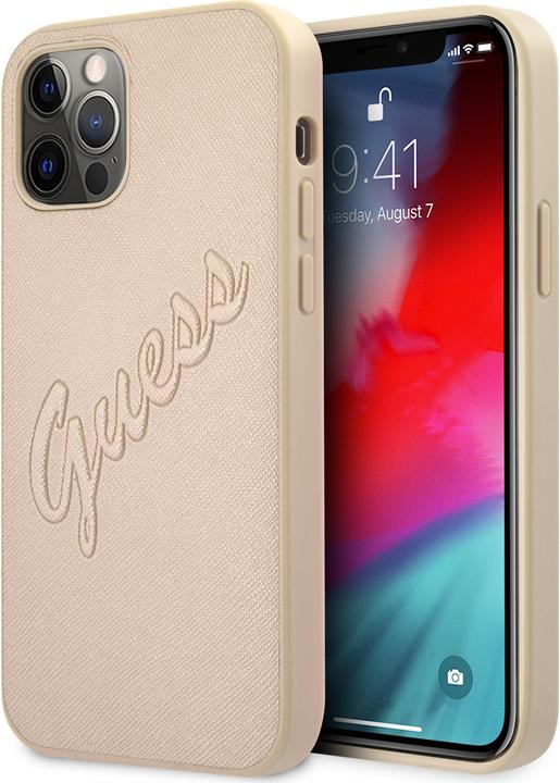 Image du produit Guess Couverture rigide Saffiano Vintage Scrip (Apple iPhone 12 Pro Max)