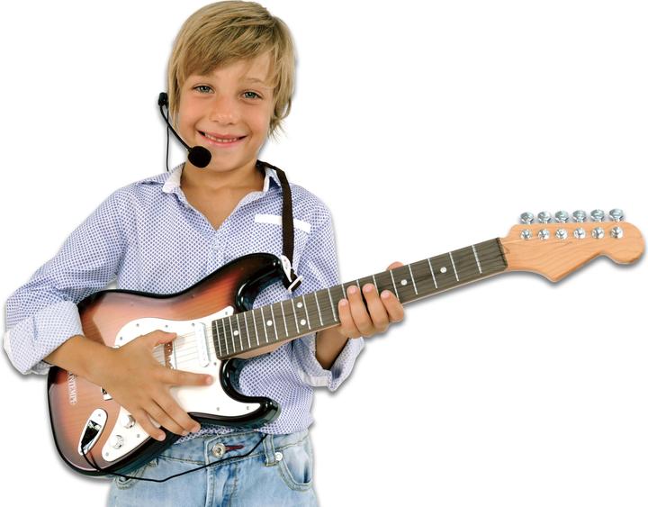 Actual product image Bontempi Electric guitar with guitar strap and microphone (Multilingual)