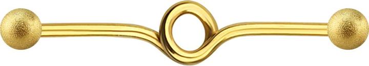 Star Piercing Barbell vergoldet Schleife mit zwei Kugeln gesprenkelt (ohne Messing, Chirurgenstahl 316L)