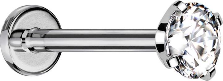 Produktbild Star Piercing Sterlies Micro Labret Innengewinde silber Kristall silber gefasst (ohne Messing, Titan G23)