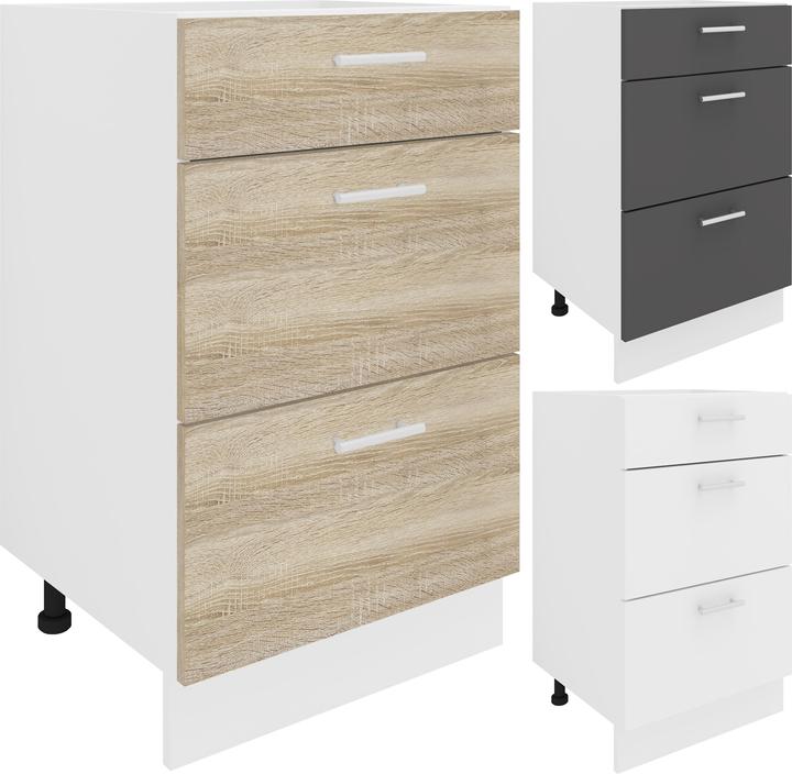 Actual product image VCM Kitchen Cabinet Width 50 cm Drawer Base Cabinet Kitchen Kitchen Furniture Esilo (50 x 46 x 82 cm)