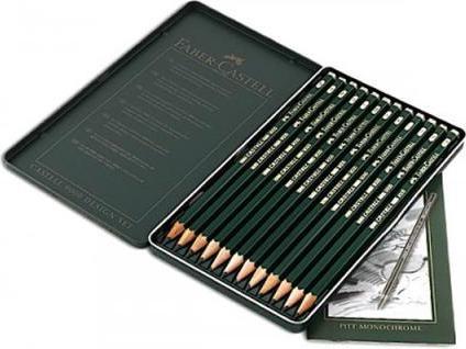 Actual product image Faber-Castell Castell 9000 Design pencil, 12-piece metal set (119064 FC) (0.70 mm, 5B, 5H, 12 x)