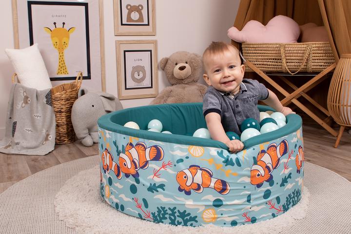 Image du produit Knorrtoys Piscine à balles soft - "poisson clown" - 150 balles beige/light mint/dark sea