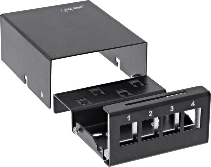 Image du produit InLine Prise pour panneau de brassage en saillie pour 4x Keystone RJ45