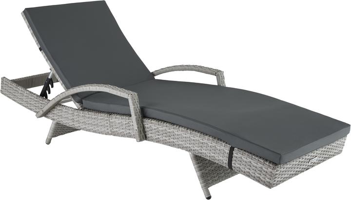 Actual product image tectake Sun lounger Océane rattan (190 cm)